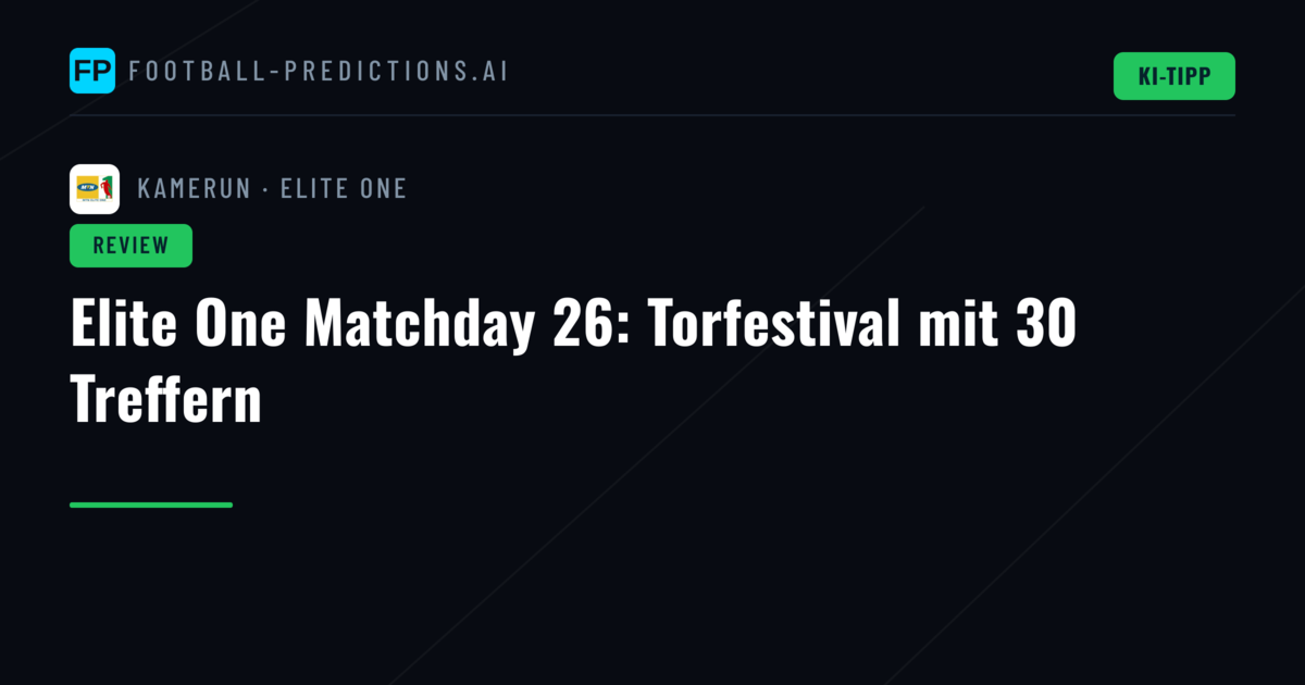 Elite One Matchday 26: Torfestival mit 30 Treffern