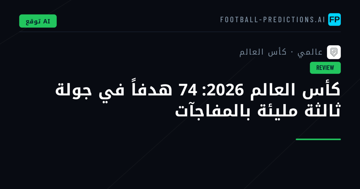 كأس العالم 2026: 74 هدفاً في جولة ثالثة مليئة بالمفاجآت