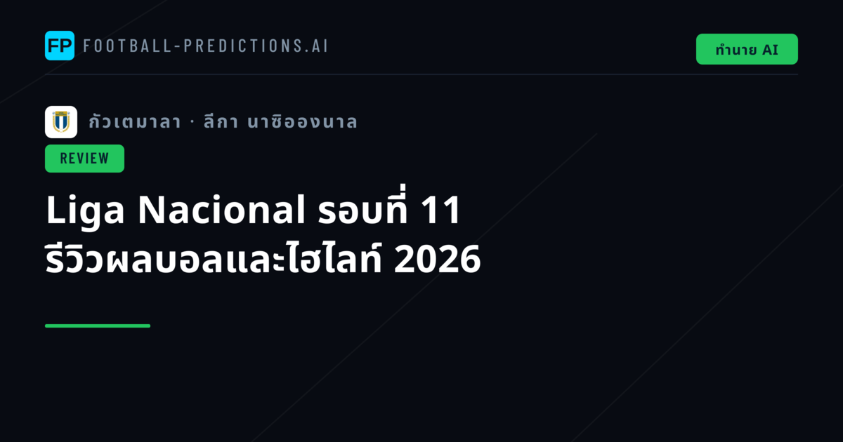 Liga Nacional รอบที่ 11 รีวิวผลบอลและไฮไลท์ 2026