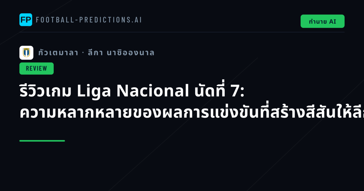 รีวิวเกม Liga Nacional นัดที่ 7: ความหลากหลายของผลการแข่งขันที่สร้างสีสันให้ลีกกัวเตมาลา