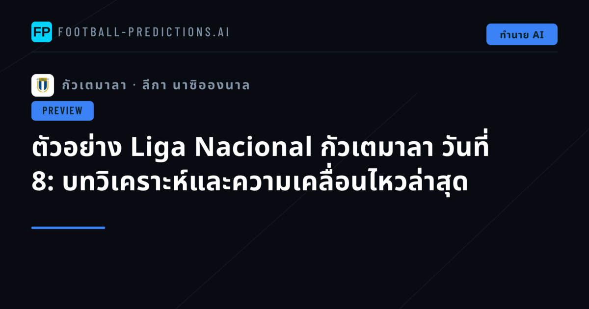 ตัวอย่าง Liga Nacional กัวเตมาลา วันที่ 8: บทวิเคราะห์และความเคลื่อนไหวล่าสุด
