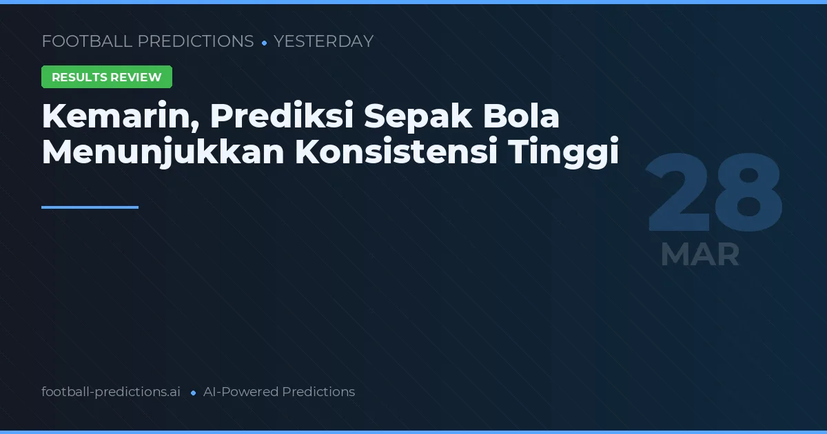 Kemarin, Prediksi Sepak Bola Menunjukkan Konsistensi Tinggi