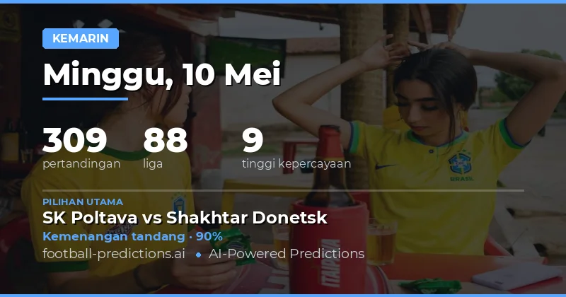 Evaluasi Performa Prediksi Sepak Bola Tanggal 10 May 2026