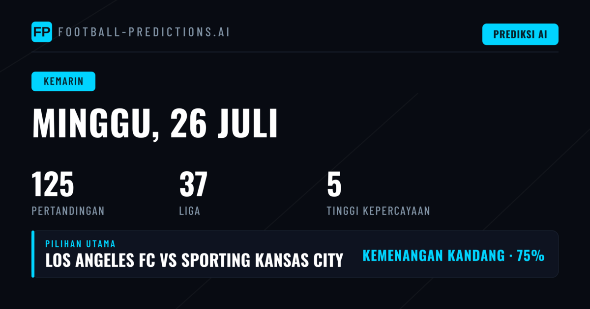 Prediksi & Tips Sepak Bola — Minggu, 26 Juli, 2026