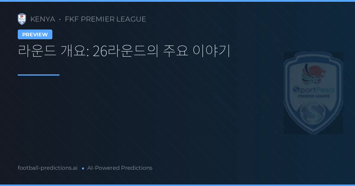 FKF Premier League Matchday 26 Preview 2026