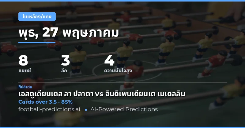 บทนำสู่การวิเคราะห์ Yellow Cards สำหรับวันที่ 27 พฤษภาคม 2026