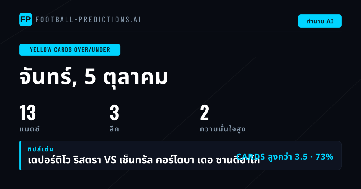 รายการเด็ดพนันบัตร O/U ประจำวันที่ 5 ต.ค. 2569