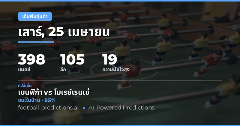 Best Value Bets สำหรับวันที่ 25 เมษายน 2026