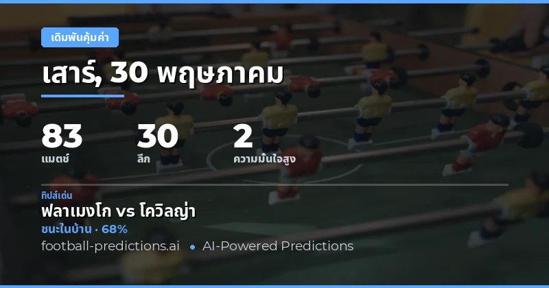 บทนำสู่การวิเคราะห์บอลวันที่ 30 พฤษภาคม 2026