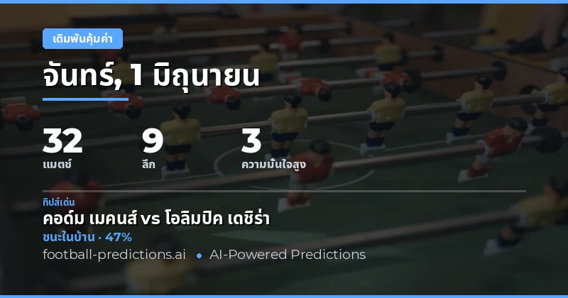 ยินดีต้อนรับสู่บทวิเคราะห์ Best Value Bets ประจำวันที่ 1 มิถุนายน 2569