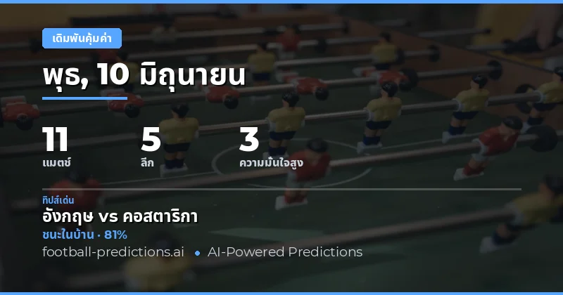 วิเคราะห์บอลเด็มพันคุ้มค่า 11 คู่ วันท