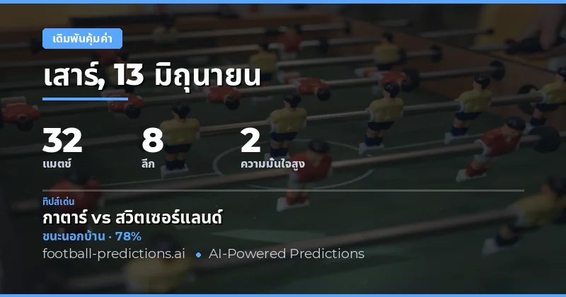 บทนำ: แนวทางการหาเดิมพันคุ้มค่าในวันที่ 13 มิถุนายน 2569