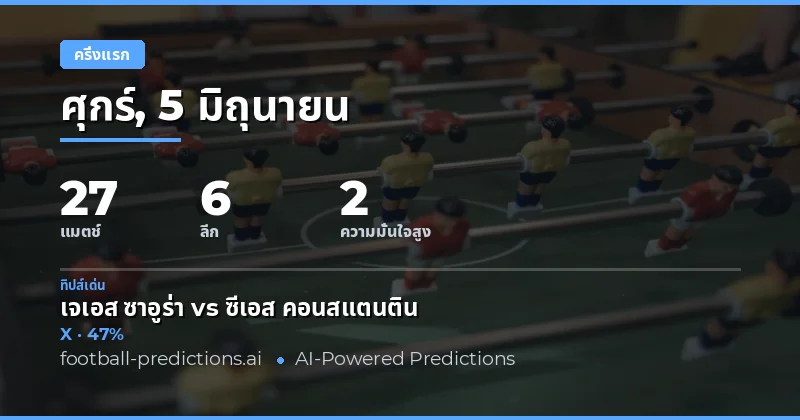 บทนำ: การวิเคราะห์ผลฮาล์ฟไทม์ในวันที่ 5 มิถุนายน 2569