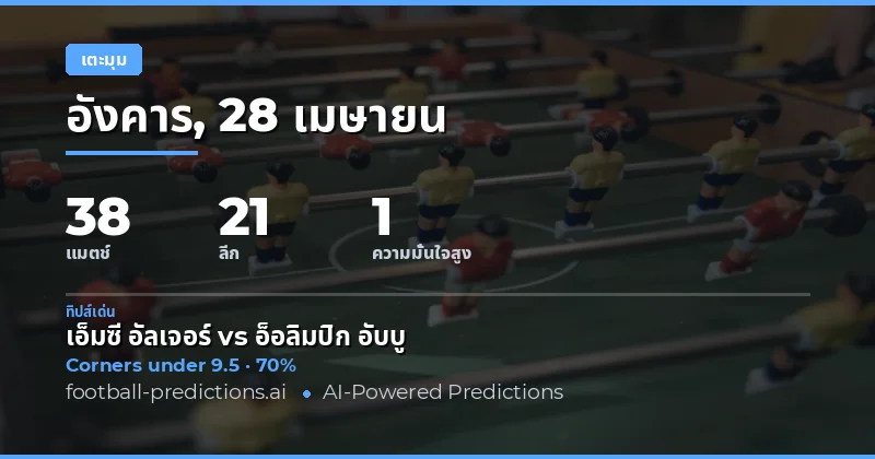 บทนำสู่การวิเคราะห์บอลมุมเตะฟรีคิกประจำวัน