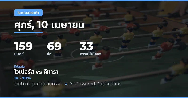 การวิเคราะห์ Double Chance ในวันที่ 10 เมษายน 2026