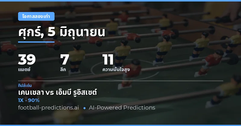 บทนำ: การวิเคราะห์ดับเบิลชานซ์สำหรับวันที่ 5 มิถุนายน 2569