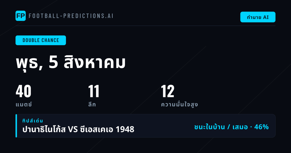 ตัวเลือก DC ยอดเยี่ยมประจำวันที่ 5 ส.ค. 2569