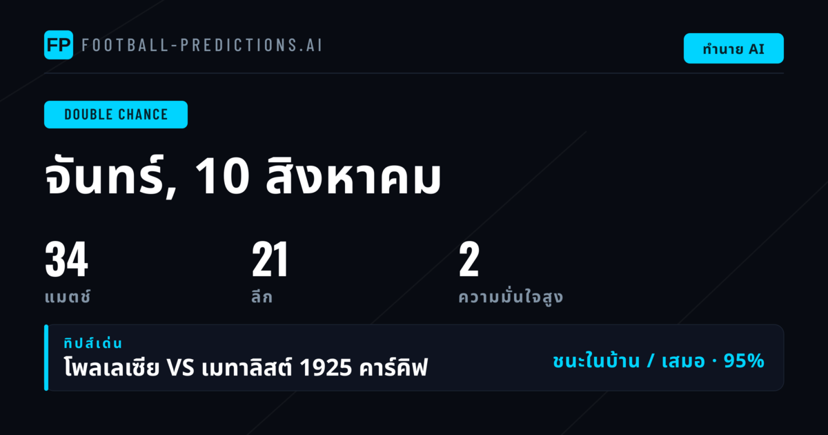Top DC Picks สำหรับ 10 ส.ค. 2569