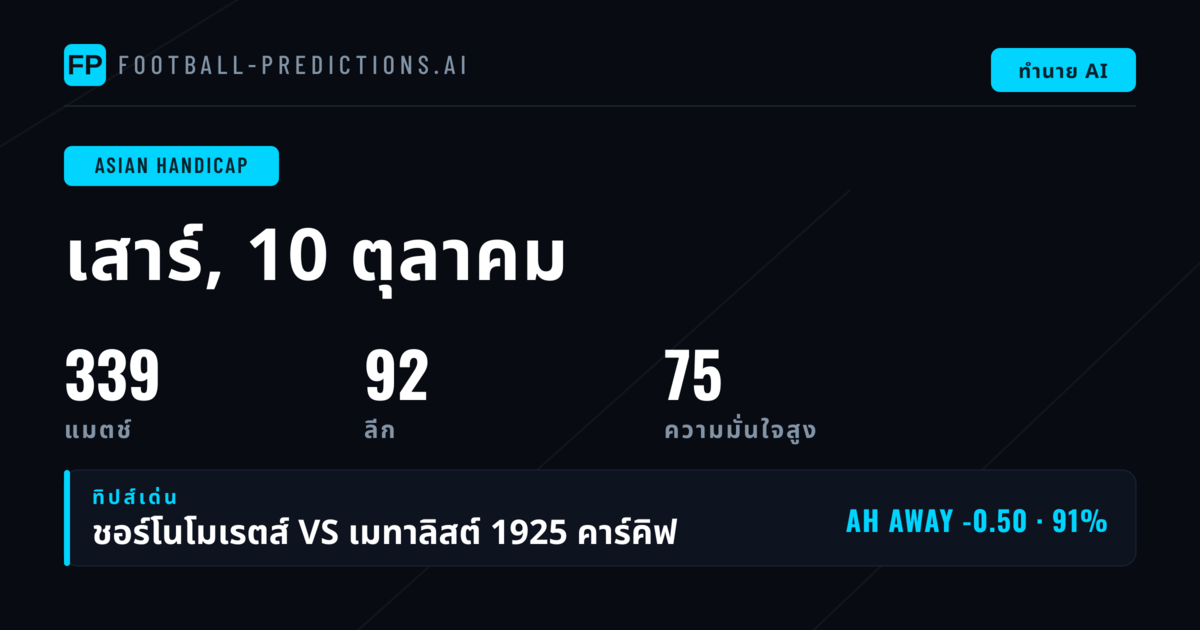 Top AH Picks (10 ต.ค. 2026)