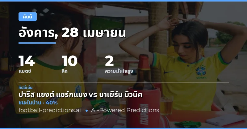 ภาพรวมและสถิติสำคัญสำหรับการเดิมพันฟุตบอลคืนนี้