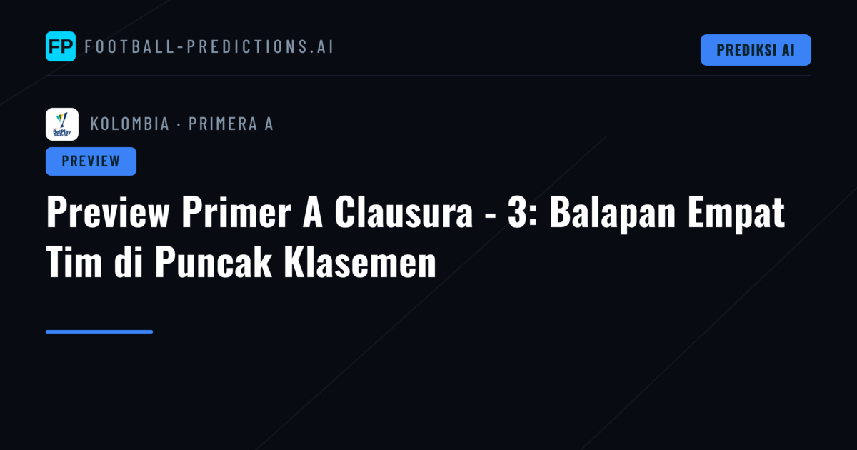 Preview Primer A Clausura - 3: Balapan Empat Tim di Puncak Klasemen