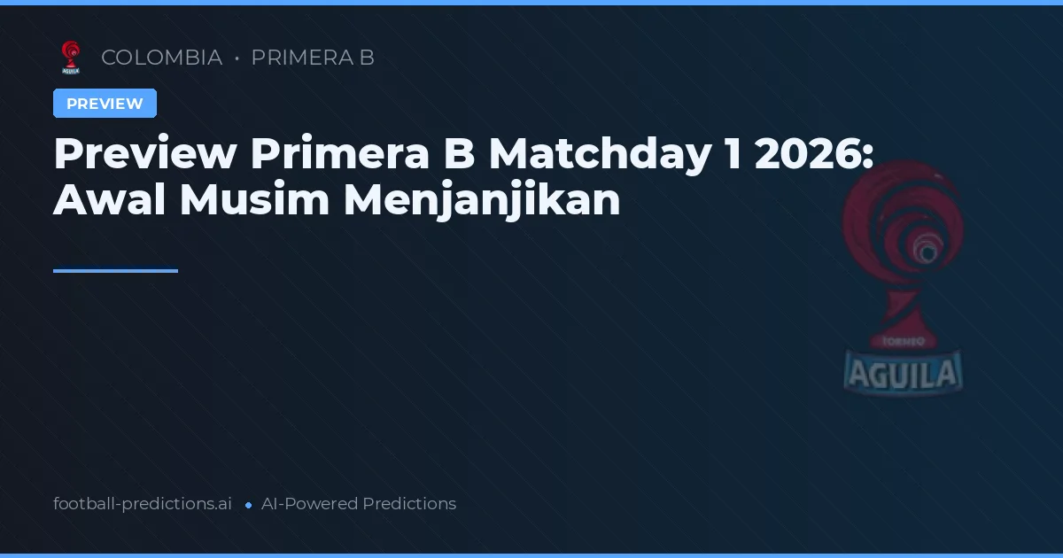 Preview Primera B Matchday 1 2026: Awal Musim Menjanjikan
