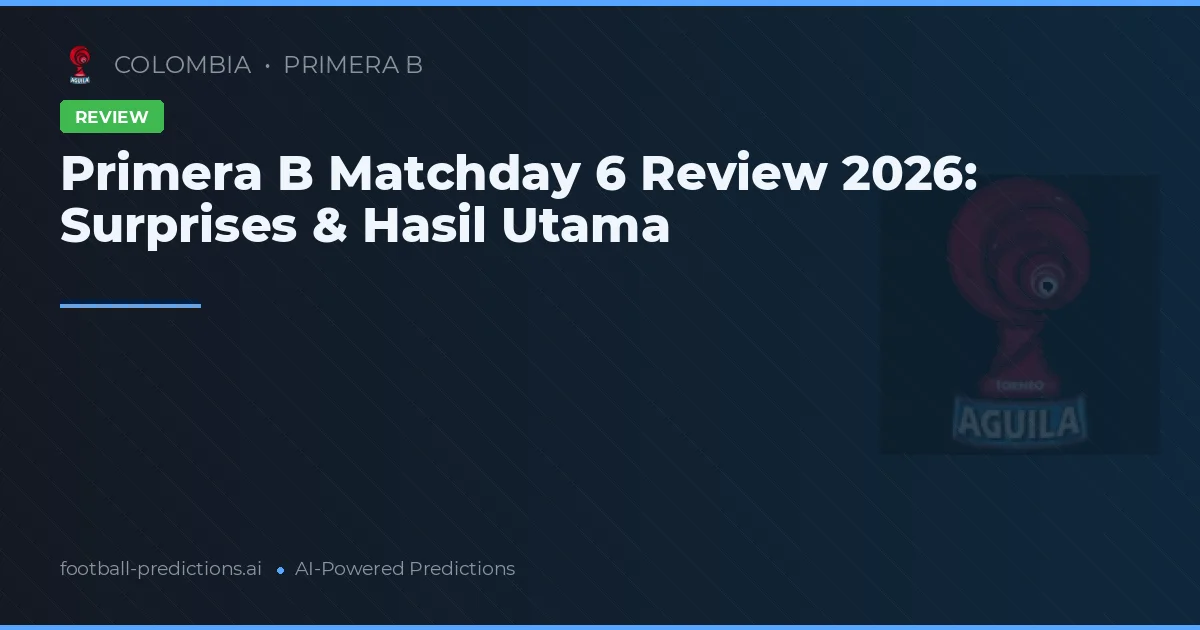 Primera B Matchday 6 Review 2026: Surprises & Hasil Utama