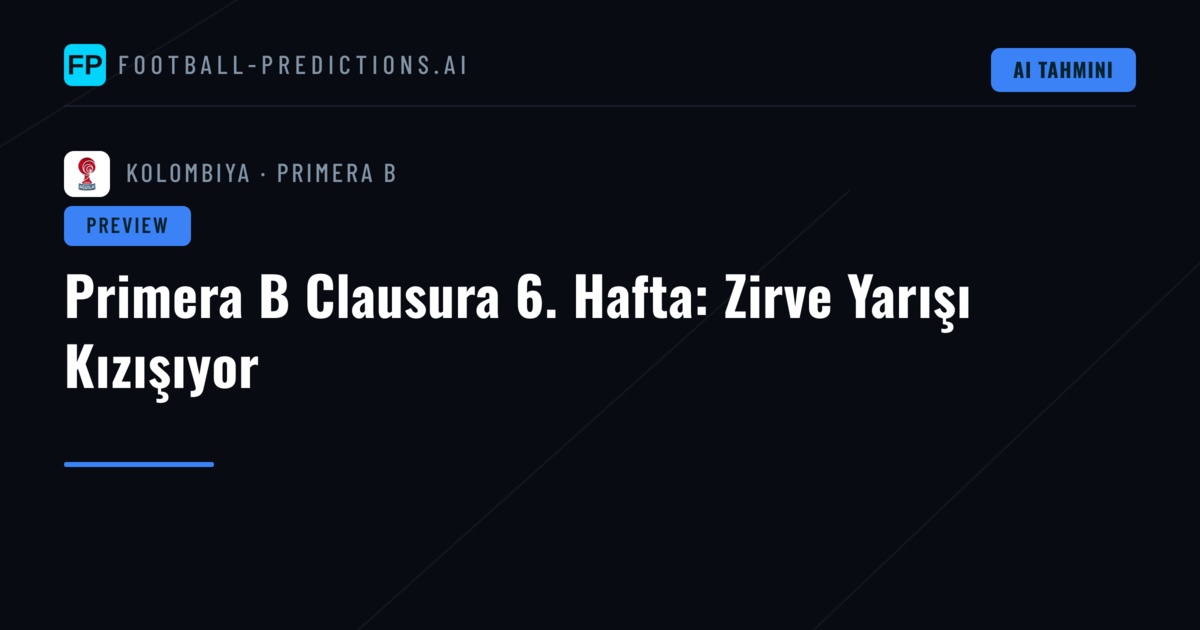 Primera B Clausura 6. Hafta: Zirve Yarışı Kızışıyor