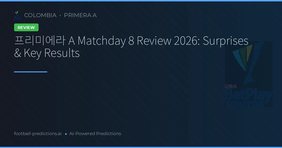 프리미에라 A Matchday 8 Review 2026: Surprises & Key Results