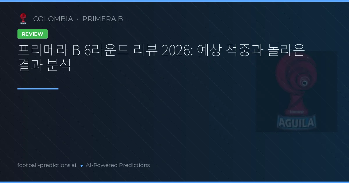프리메라 B 6라운드 리뷰 2026: 예상 적중과 놀라운 결과 분석