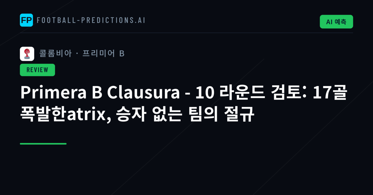 Primera B Clausura - 10 라운드 검토: 17골 폭발한atrix, 승자 없는 팀의 절규