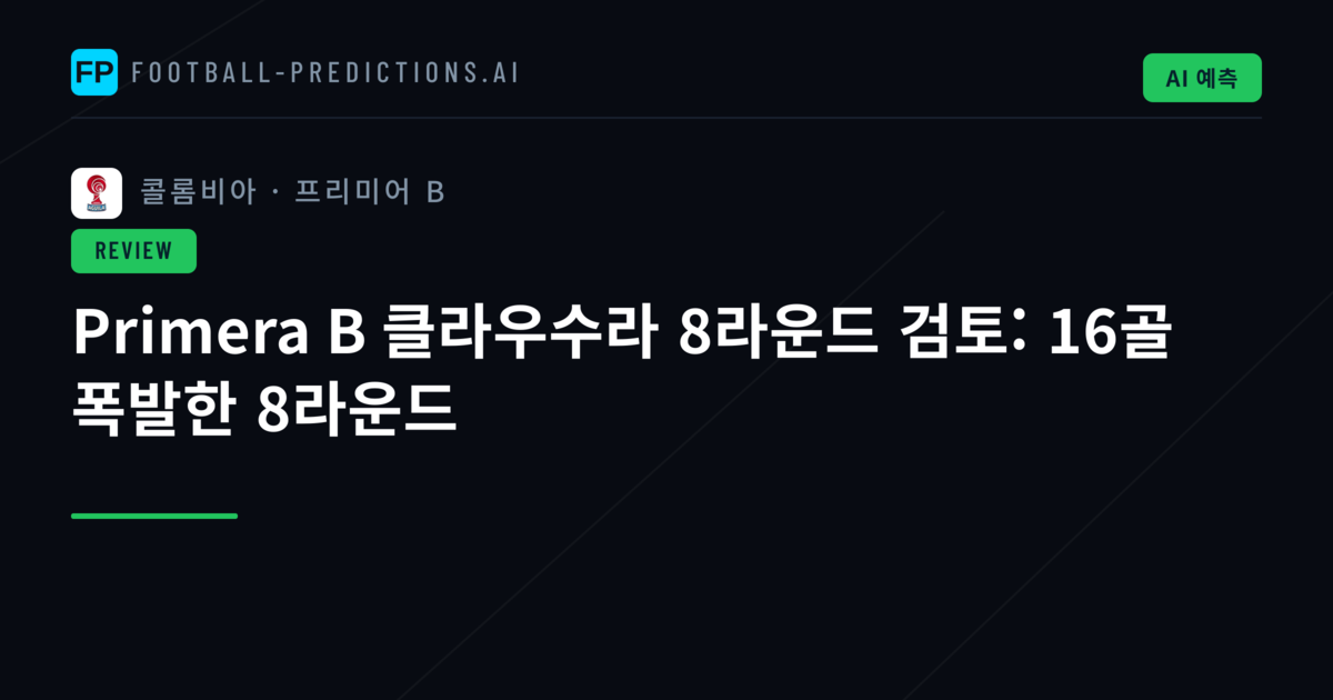 Primera B 클라우수라 8라운드 검토: 16골 폭발한 8라운드