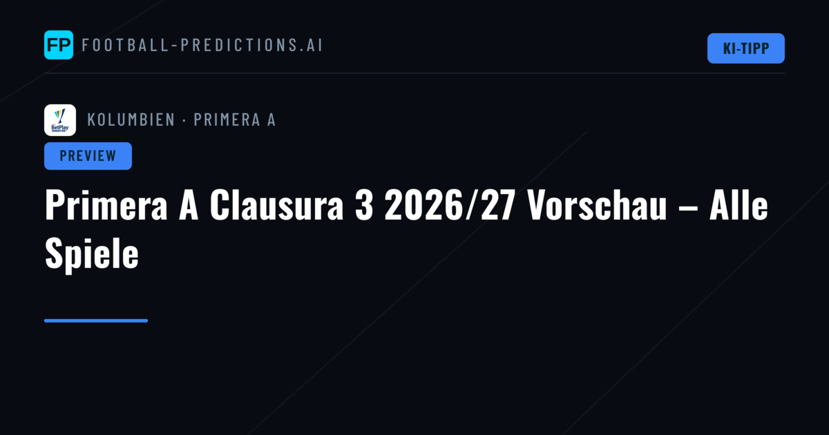 Primera A Clausura 3 2026/27 Vorschau – Alle Spiele