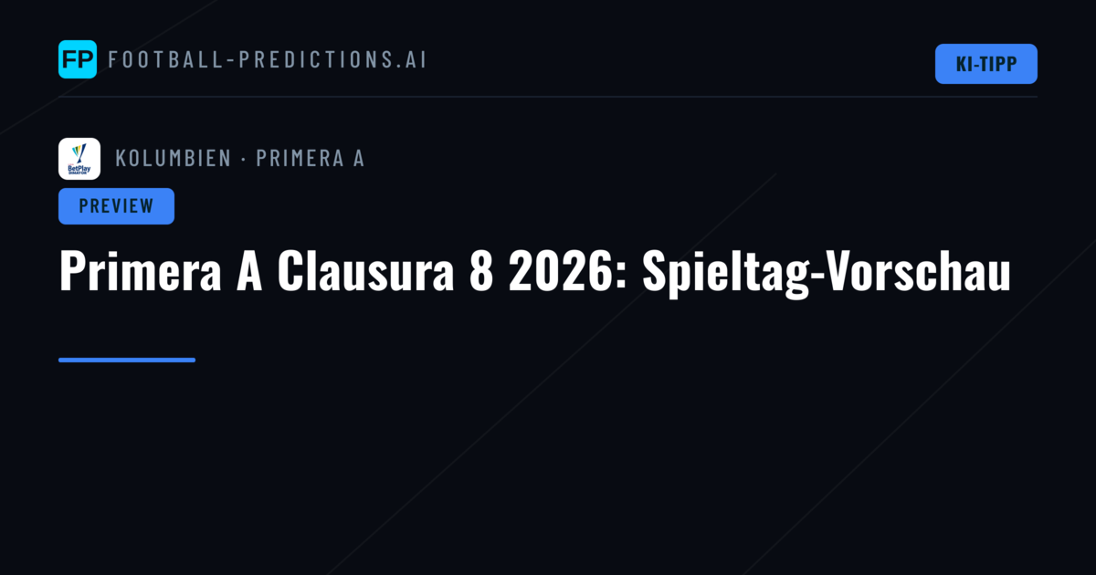 Primera A Clausura 8 2026: Spieltag-Vorschau