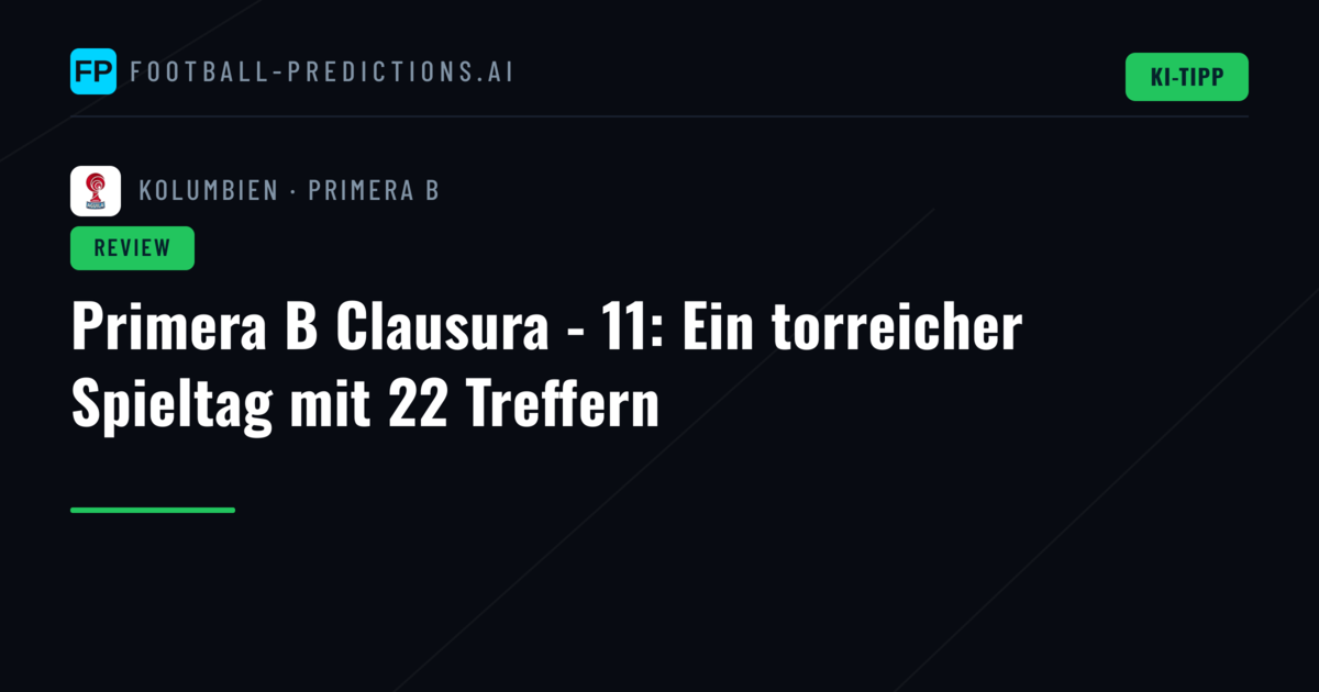 Primera B Clausura - 11: Ein torreicher Spieltag mit 22 Treffern