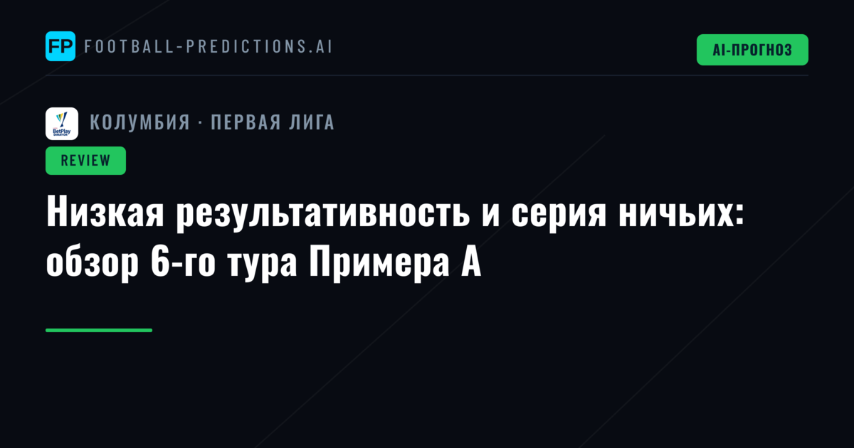 Низкая результативность и серия ничьих: обзор 6-го тура Примера А