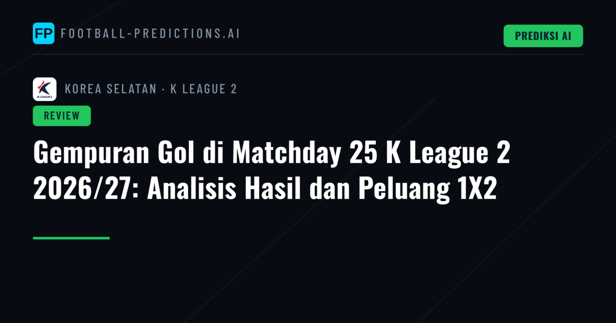 Gempuran Gol di Matchday 25 K League 2 2026/27: Analisis Hasil dan Peluang 1X2