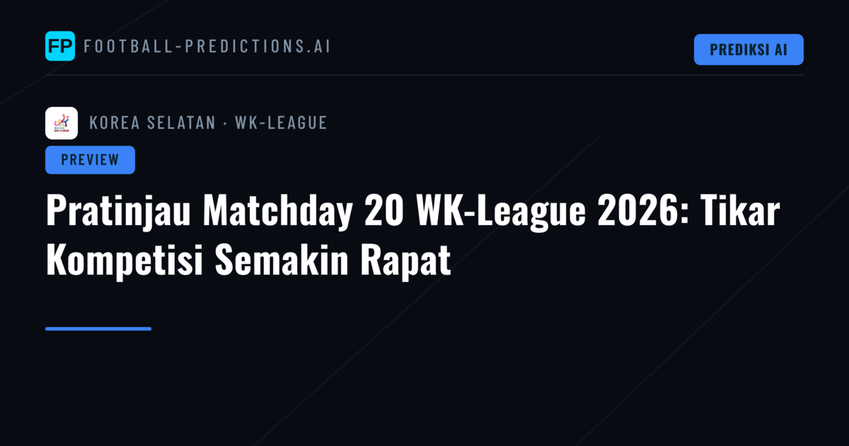 Pratinjau Matchday 20 WK-League 2026: Tikar Kompetisi Semakin Rapat