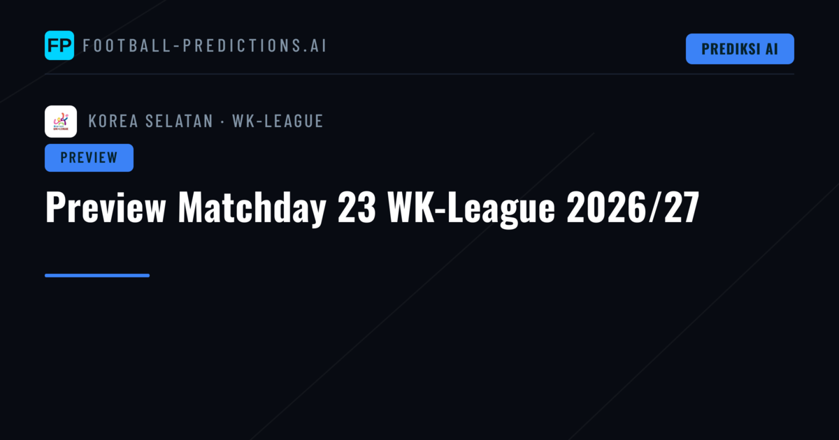 Preview Matchday 23 WK-League 2026/27
