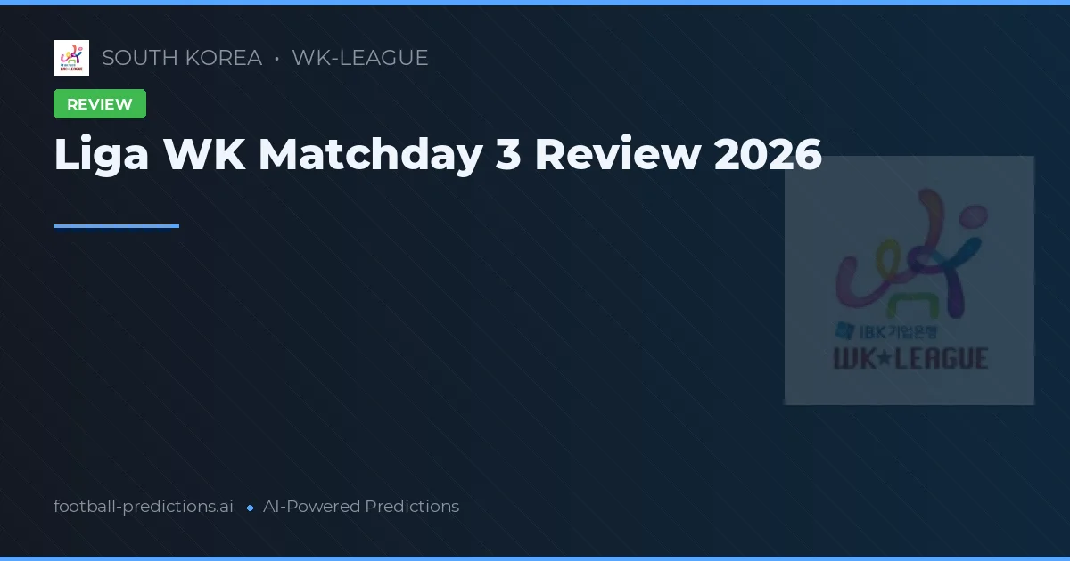 Liga WK Matchday 3 Review 2026