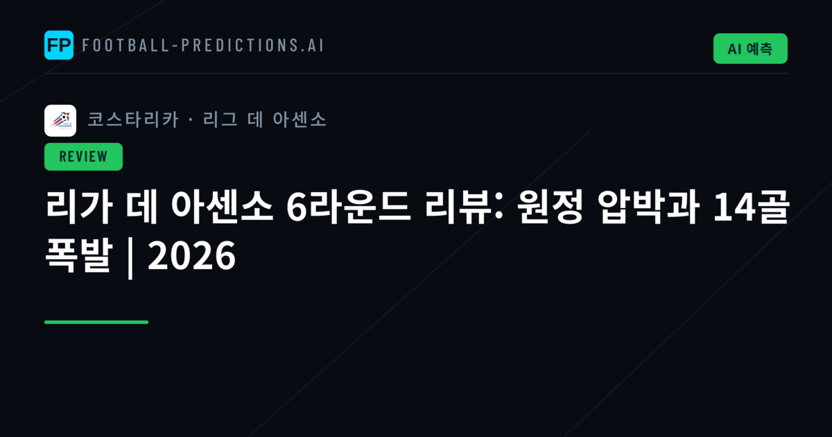 리가 데 아센소 6라운드 리뷰: 원정 압박과 14골 폭발 | 2026