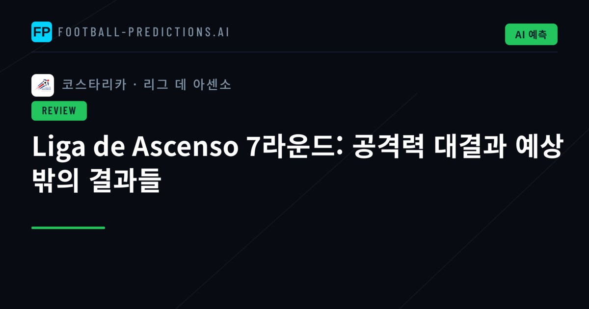 Liga de Ascenso 7라운드: 공격력 대결과 예상 밖의 결과들