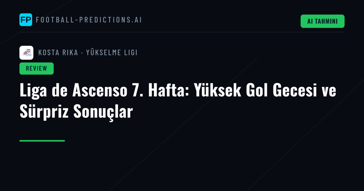 Liga de Ascenso 7. Hafta: Yüksek Gol Gecesi ve Sürpriz Sonuçlar