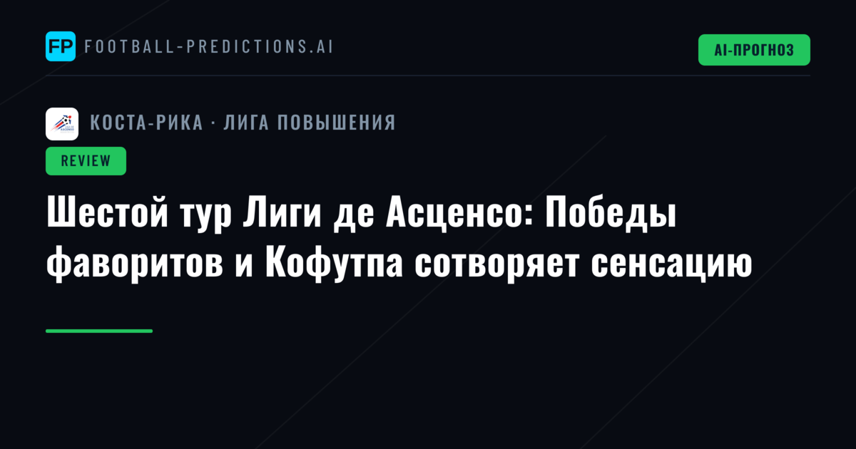 Шестой тур Лиги де Асценсо: Победы фаворитов и Кофутпа сотворяет сенсацию
