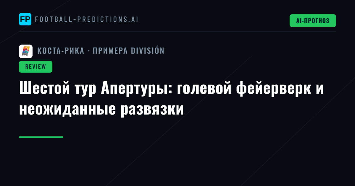 Шестой тур Апертуры: голевой фейерверк и неожиданные развязки