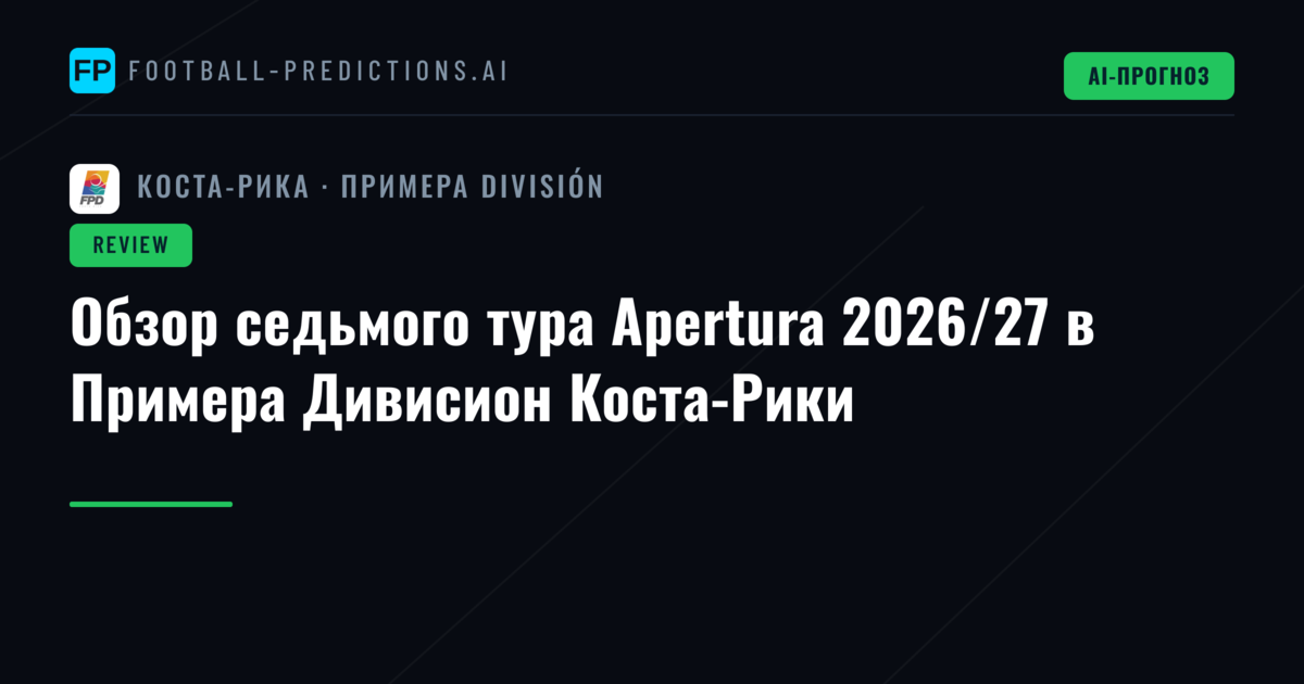 Обзор седьмого тура Apertura 2026/27 в Примера Дивисион Коста-Рики