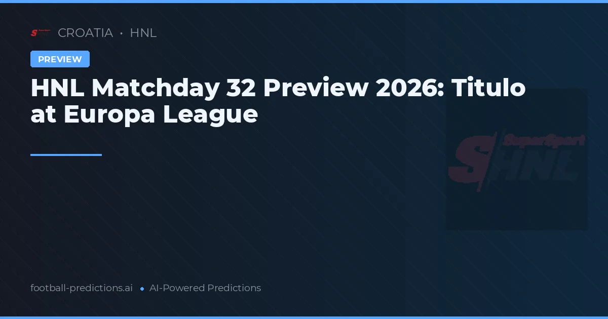 HNL Matchday 32 Preview 2026: Titulo at Europa League