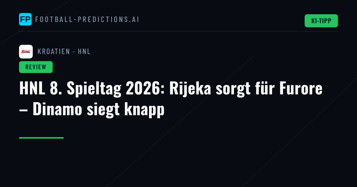HNL 8. Spieltag 2026: Rijeka sorgt für Furore – Dinamo siegt knapp