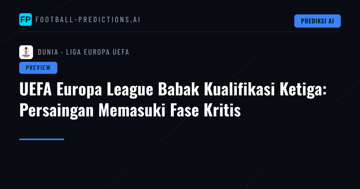 UEFA Europa League Babak Kualifikasi Ketiga: Persaingan Memasuki Fase Kritis