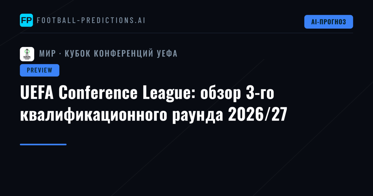 UEFA Conference League: обзор 3-го квалификационного раунда 2026/27